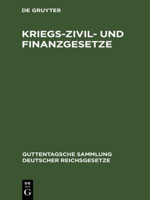 cover image of Kriegs-Zivil- und Finanzgesetze